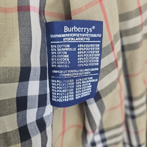 Burberry Vintage Trench Coat Black with Liner Nova Check Size 8 (X-Long Length) - Picture 13 of 14